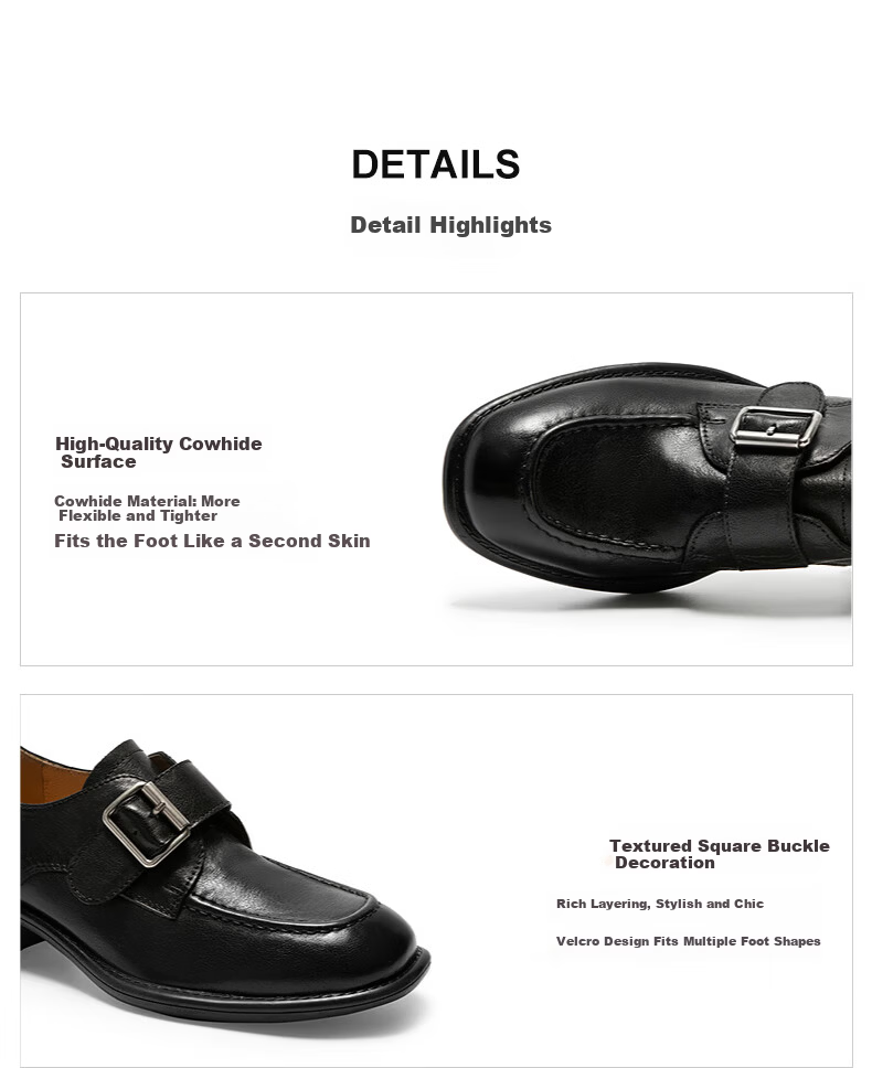 C.BANNER Women's New Loafers Small Leather Shoes Formal Commuting Deep Mouth Single Shoes A25417897 Black Size 39 7