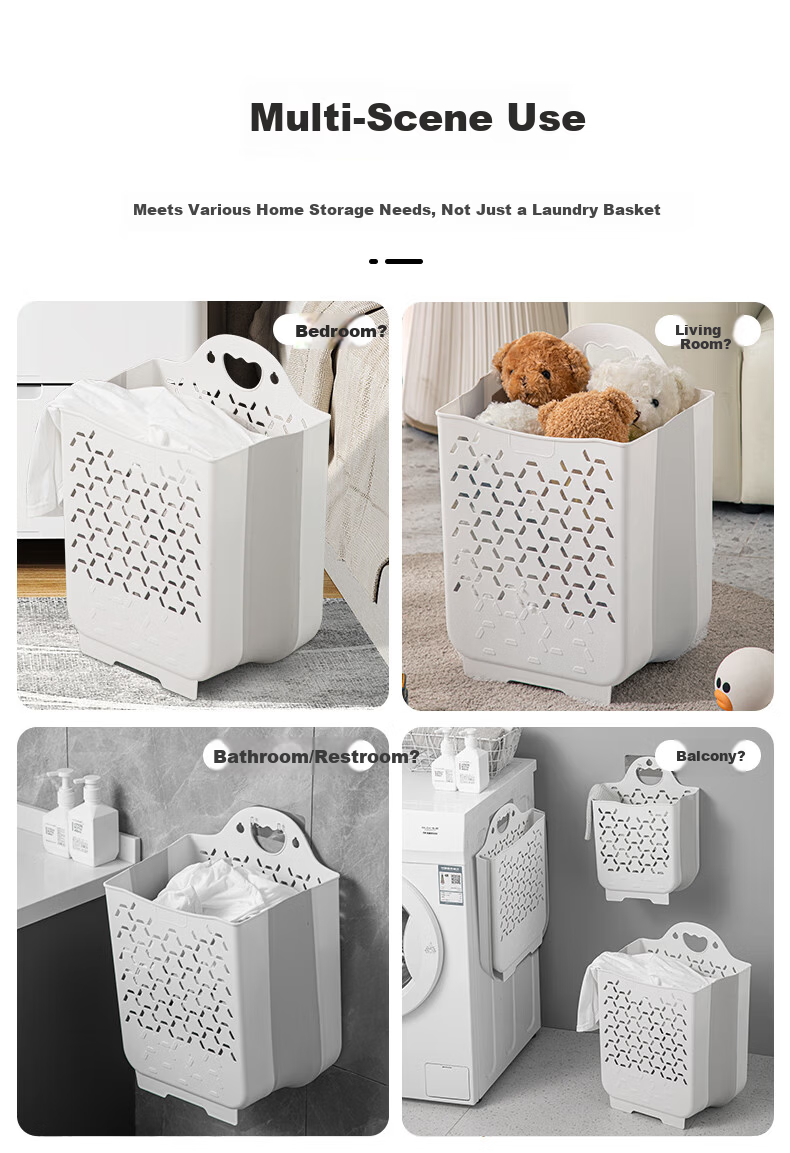 JEKO&JEKO Foldable Laundry Hamper, Bathroom Organizer Basket, Storage Container, Toy Storage Bin, Large Capacity Laundry Basket 7
