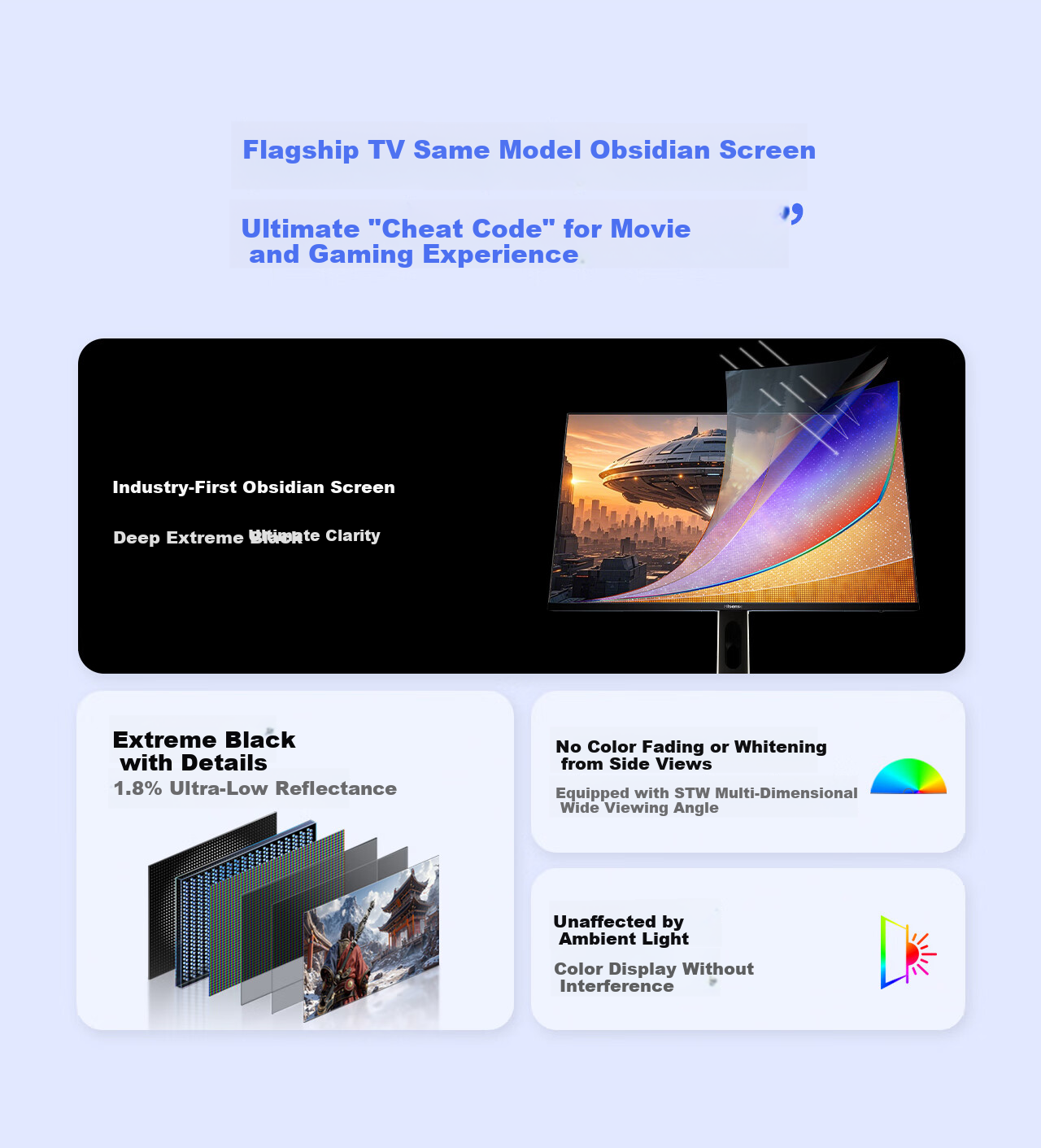 Hisense GX 27-inch 3A Original Picture Obsidian Screen 2304-Zone Glass-Based MiniLED XDR 2000nits 4K 160Hz Dual Mode 320Hz Gaming Monitor 4