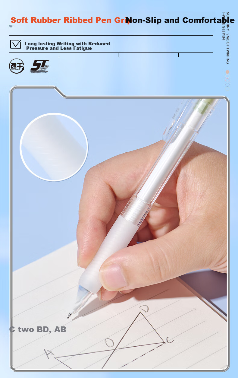 M&G i-write Quick-Dry Retractable Gel Pen 0.5mm Black Ink Student Exam Signature Pen ST Tip High-Quality 5pcs/Box AGP810X5 8