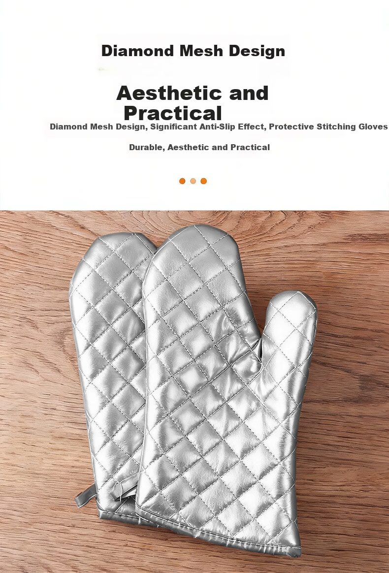 Beifute Oven Gloves Pair/Pack Heat-Resistant High-Temperature Long Flame-Retardant Protective Gloves 5