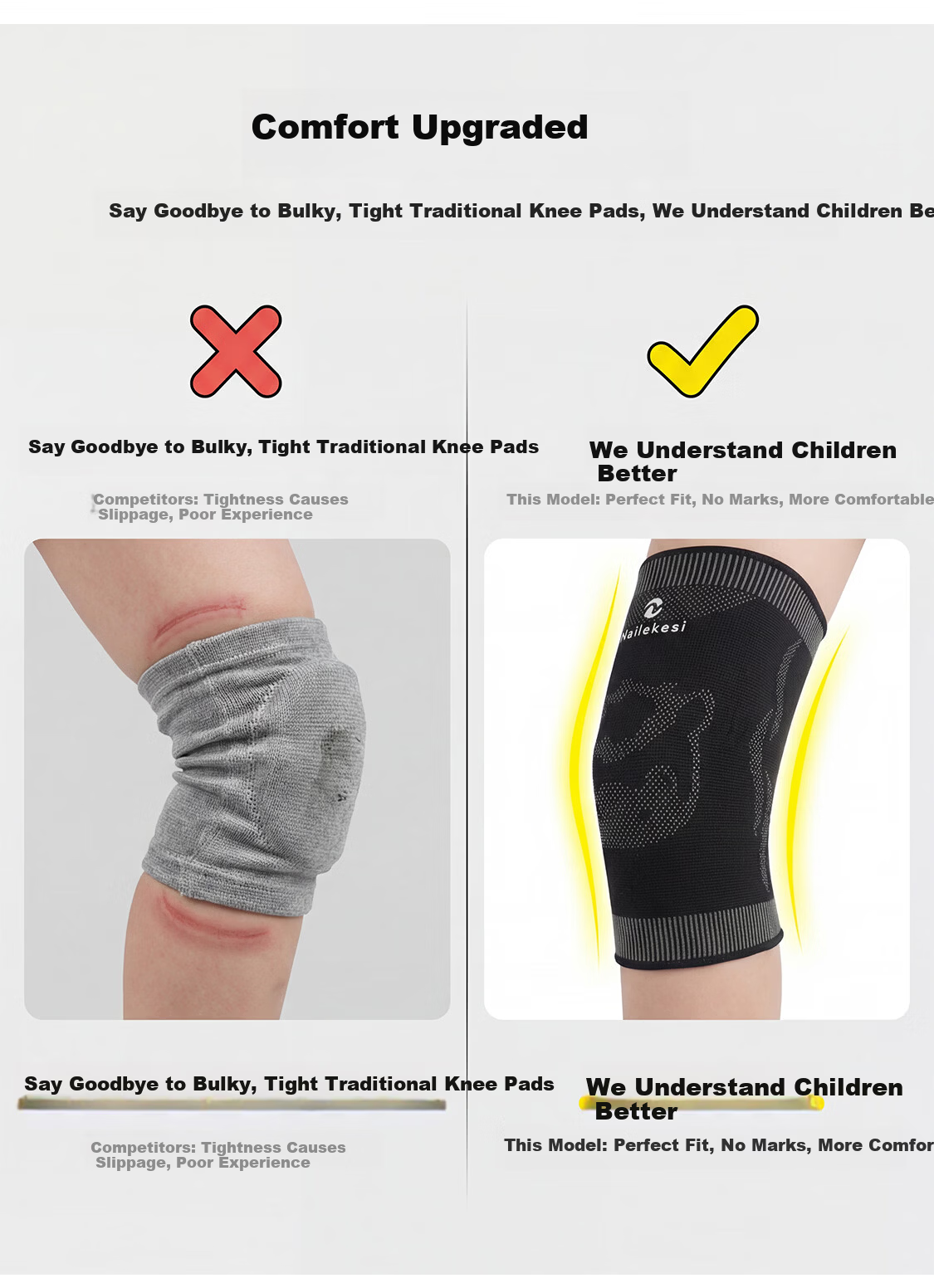 NAILEKESI Children's Sports Knee Pads for Basketball, Soccer, Cycling, Running, Dancing, Impact Protection And Fall Prevention, Summer Thin Versio 11
