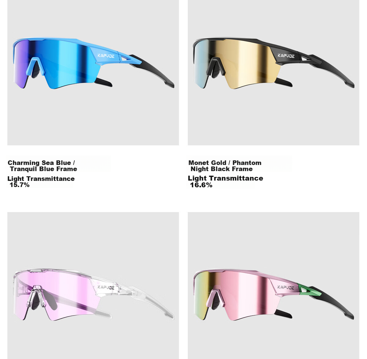 KAPVOE Dream Wings Anti-Fog Cycling Glasses UV Protection Day and Night Mountain Bike Goggles Unisex 48
