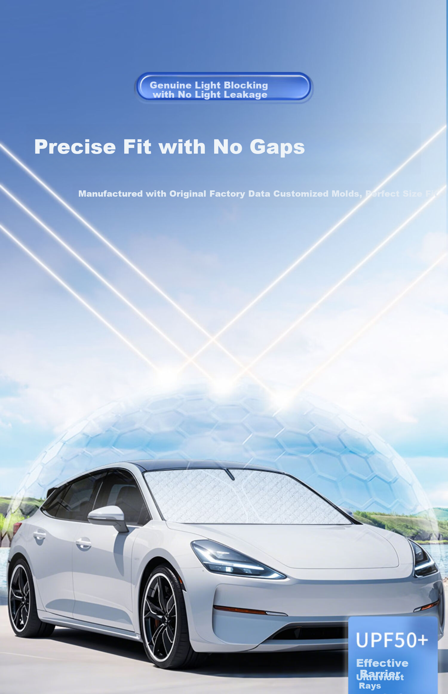 Shenchuang [BMW 5 Series Exclusive] Zero Light Transmission Thickened Car Sunshade Heat Insulation Curtain Front Windshield Sun Protection Cover 4