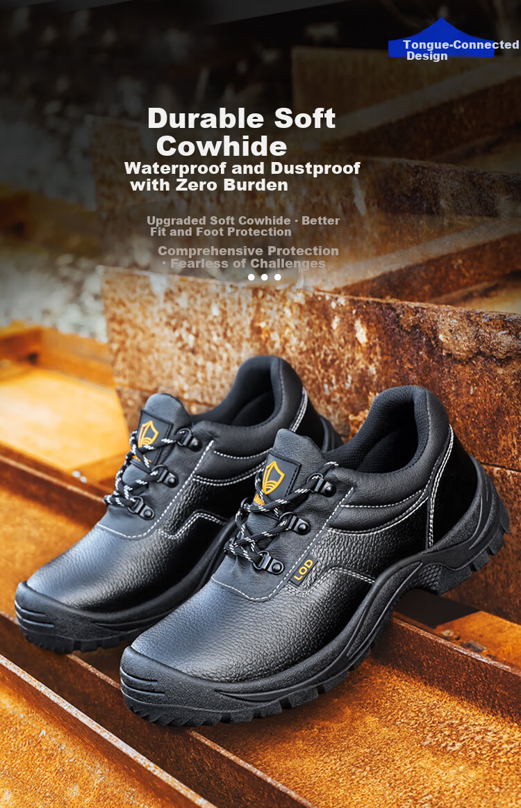 BlueOwl Shield Men's High-Top Waterproof Steel Toe Anti-Smash Puncture-Resistant Wear-Resistant Leather Safety Work Construction Shoes DL202 Size 37 4
