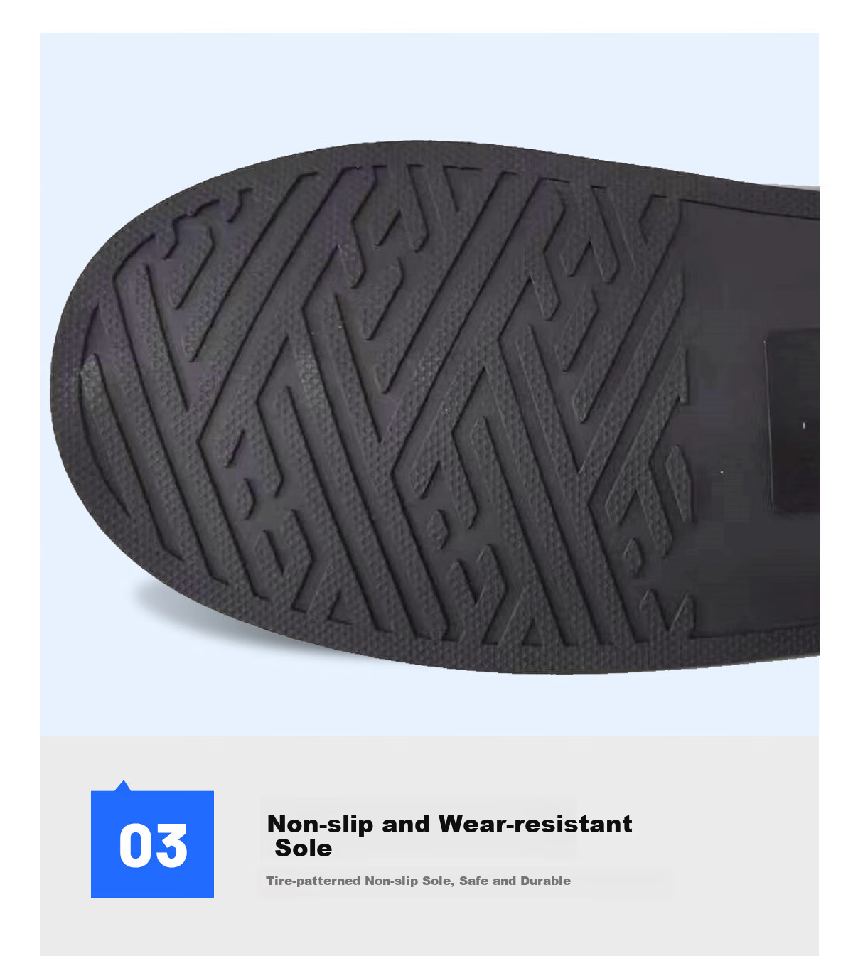 Kingstan Waterproof Shoe Covers Non-Slip Sandproof Rainproof High Tube Thickened Durable 360-Degree Full Coverage Rain Essential Shoe Covers Black Size 43-45 6