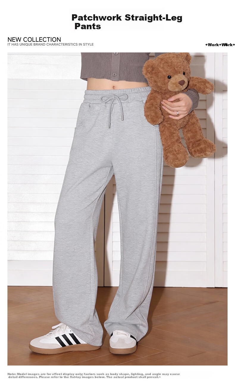 TonLion Women's Wide-Leg Straight-Leg Pants Spring Autumn New Casual Trendy Patchwork Slim Loose Sports Pants for Women 1