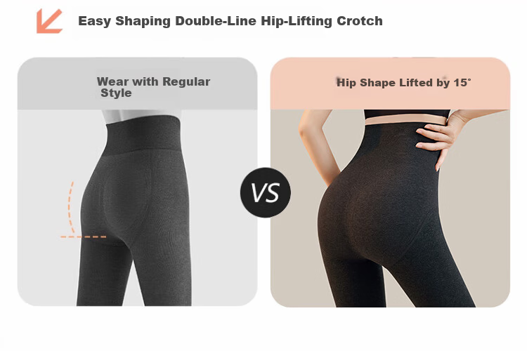 GRACEWELL Women's High-Waist Herringbone Shaping Seamless Thermal Leggings Fleece-Lined Slimming Tights for Autumn and Winter 9