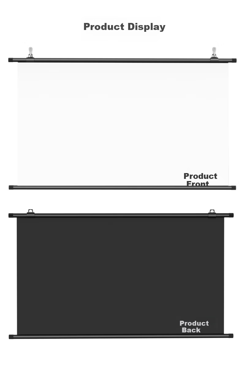 ASKE Projector Screen 100 Inch 16:9 Wall-Mounted Hanging Simple Projection Screen Compatible with JmGO, XGIMI, Dangbei, Xiaomi Projectors 9