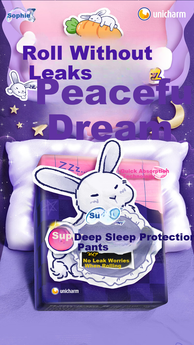 Sofy Super Sleep Rabbit Comfort Pants XL Size 17pcs Night Pants Plus Size Girls' Sanitary Napkins Official Flagship 2