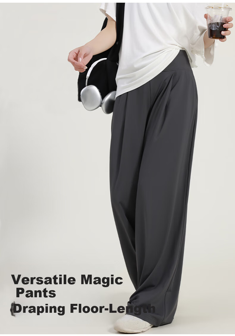 Free Style Women's High Waist Slim Fit Draped Straight Leg Yoga Pilates Outdoor Fitness Training Loose Wide Leg Pants 2