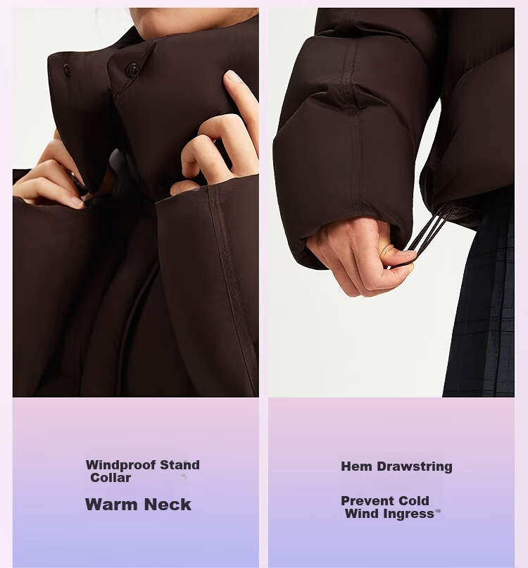BOSIDENG Off-Season Winter Puff Down Jacket Women 90% Down Thickened Detachable Hood Loose Short Lazy Style Coat 12