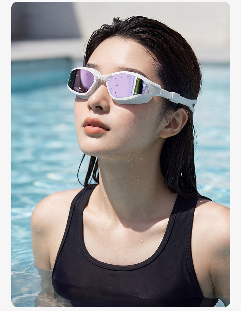LI-NING Prescription Swimming Goggles HD Waterproof Anti-Fog Swim Cap Set Professional Swimming Glasses 22