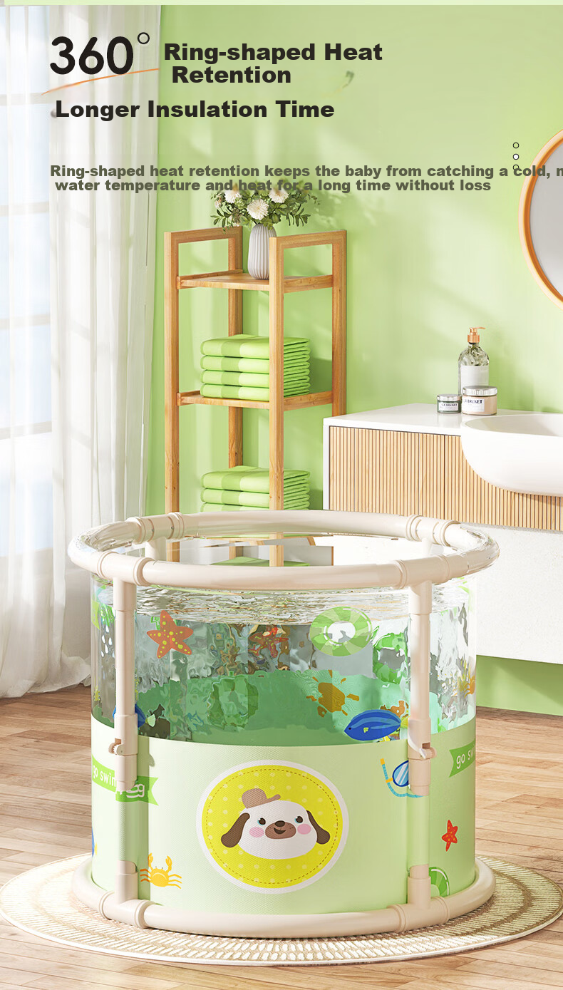 Sodi Children's Day Baby Swimming Tub Foldable Bath Bucket Home Use Newborn 0-3 Years Gift 5