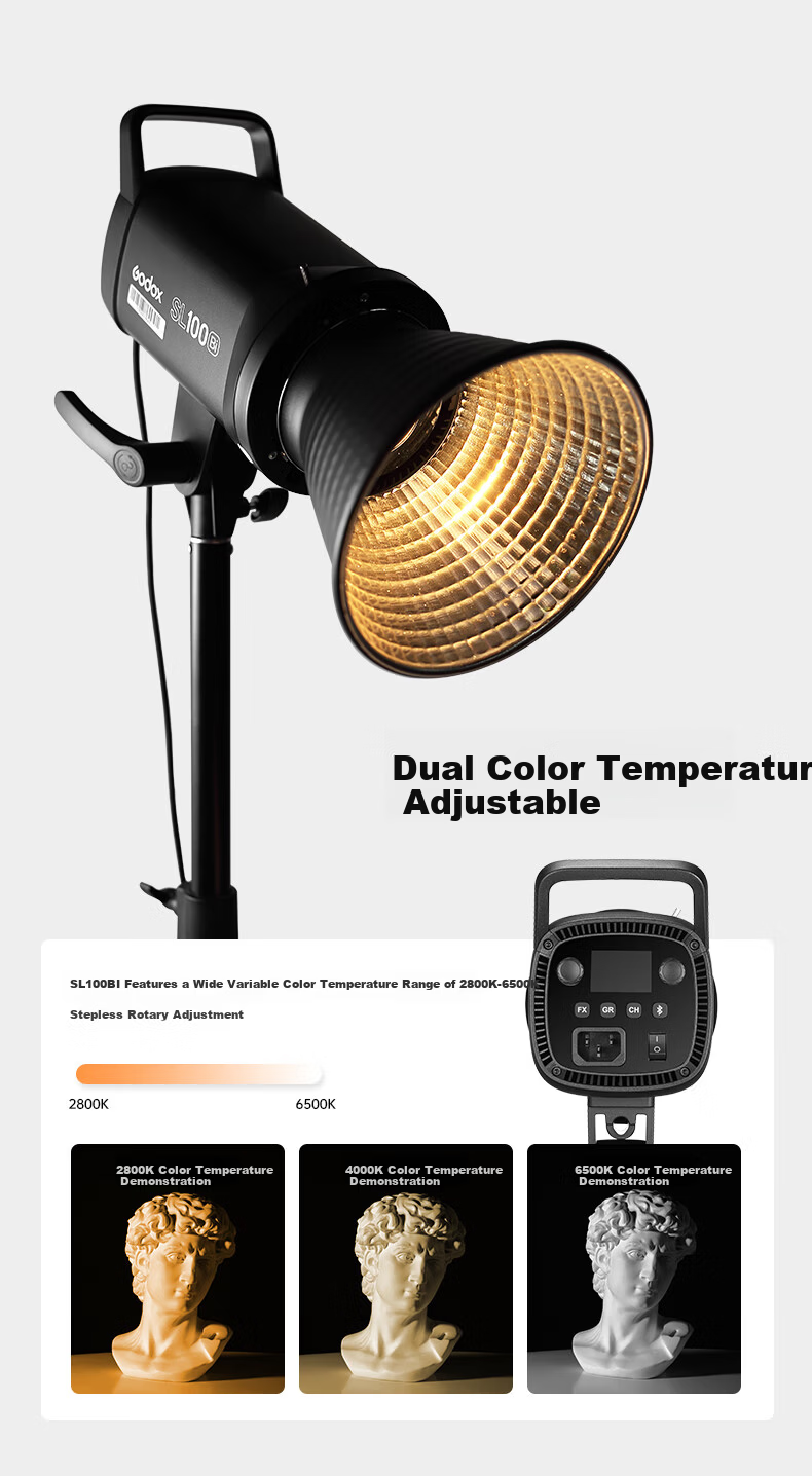 Godox SL100D LED Video Light Continuous Photography Light Soft Fill Light for Live Streaming Portrait Beauty Top Light Film and Television Lighting 5