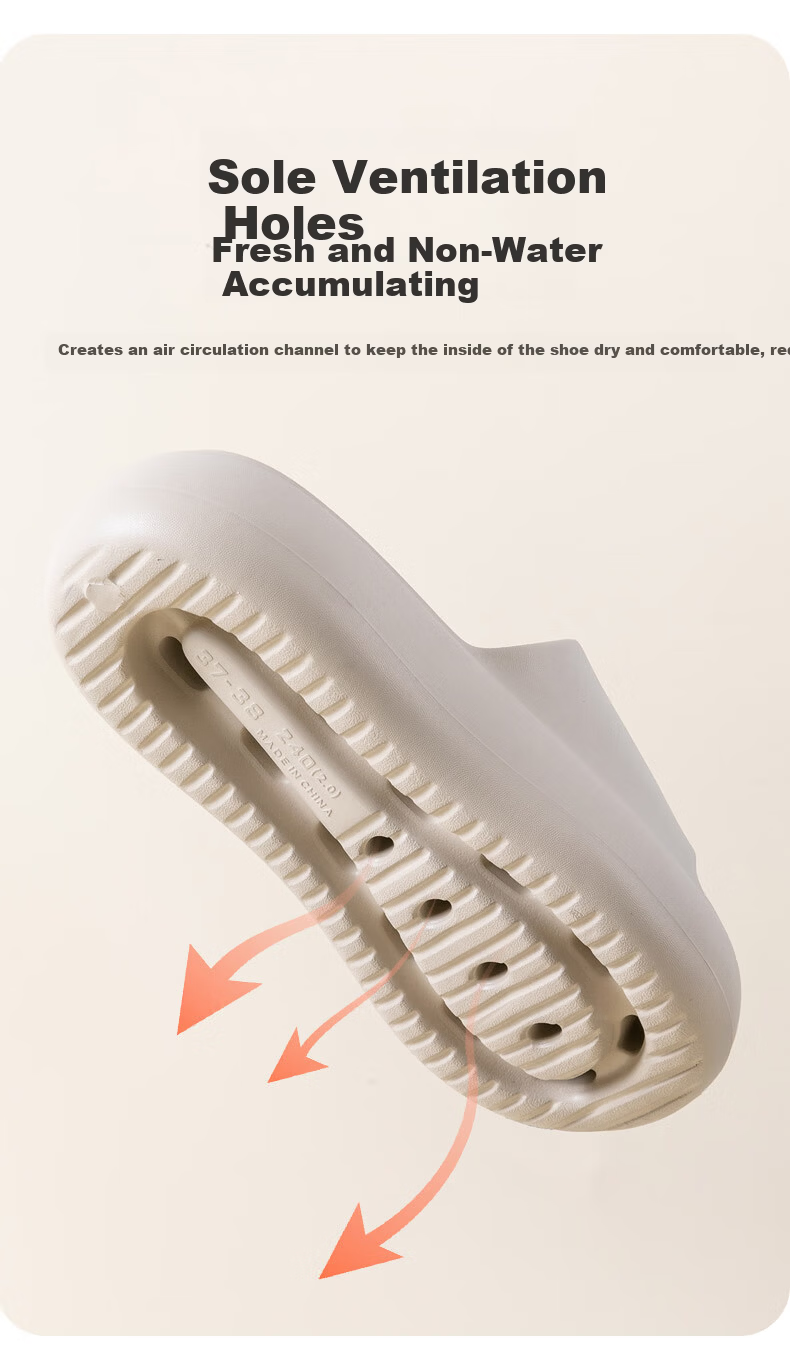Jiayi Summer Slippers for Men and Women Thick Sole Soft Elastic Home Bathroom Slippers Light Gray Size 35-36 JY2515 12