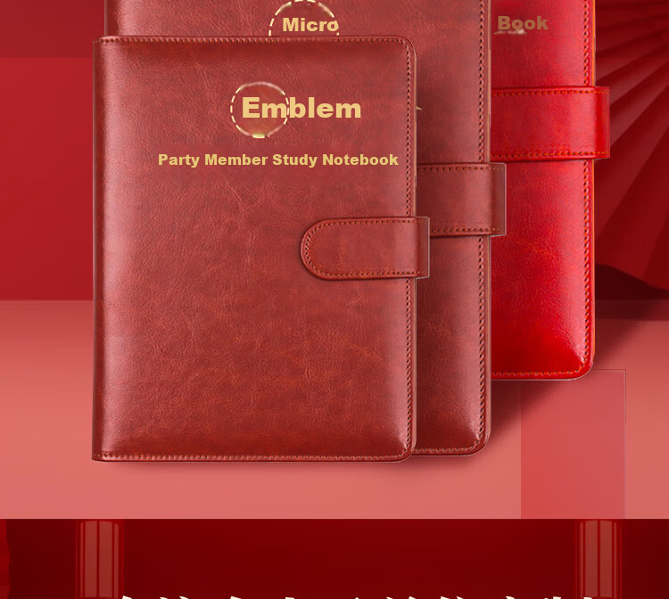 Xuchen Stationery B5 Brown 9-Hole Loose-Leaf Notebook Party Member Study Notebook Large 100 Sheets 200 Pages Detachable Refill High-Grade Leather Cover Educational Work Meeting Record Journal 2