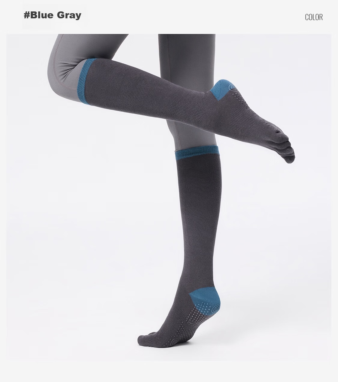 Keep Mid-Calf Yoga Socks Five-Toe Non-Slip Finger Separation for Women Indoor Floor Sports Dance Pilates Mint Green 11