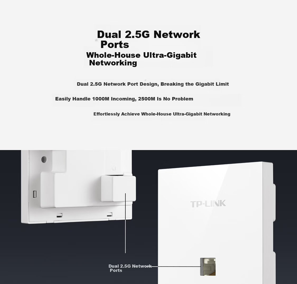 TP-LINK Wi-Fi 7 Wireless Panel AP BE3600 Dual Band Dual 2.5G Ports Whole Home WiFi Kit Perfect for 2000M Broadband TL-7AP3622HI-PoE 12