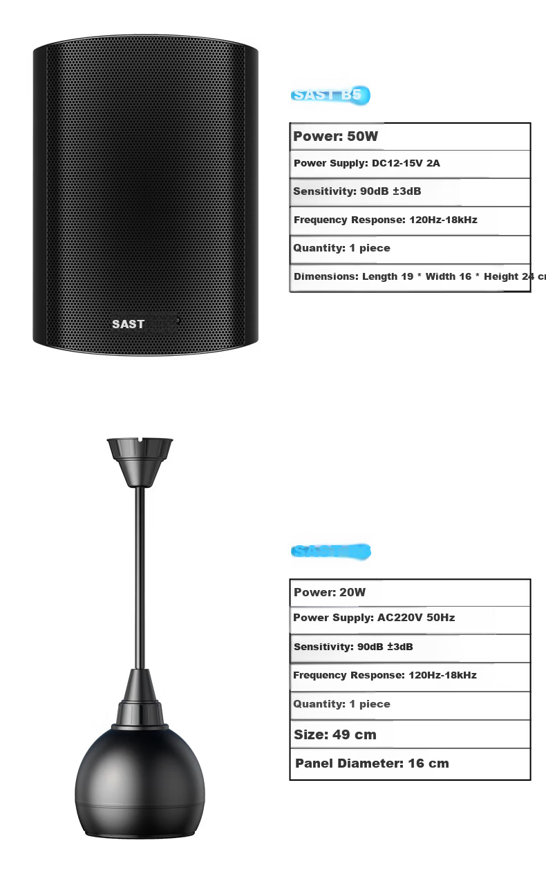 SAST Wireless Wall-Mounted Speaker Set Bluetooth Speaker Public Address Home Shop Conference Campus Supermarket Background Music System Host Speaker Combo One-to-Four K54 11