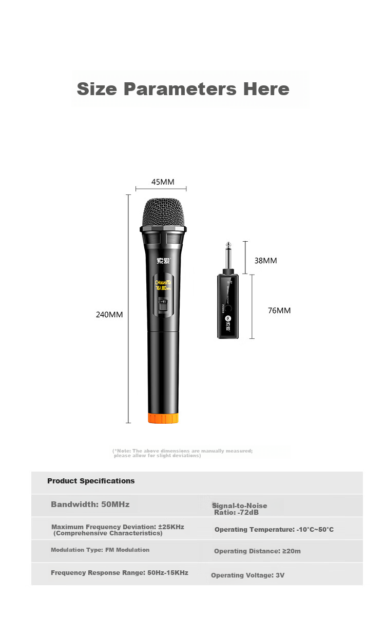 Soaiy MD17 Wireless Handheld Rechargeable Microphone Karaoke Universal Microphone Speaker Home KTV Singing Hosting Speech One-to-Two 5