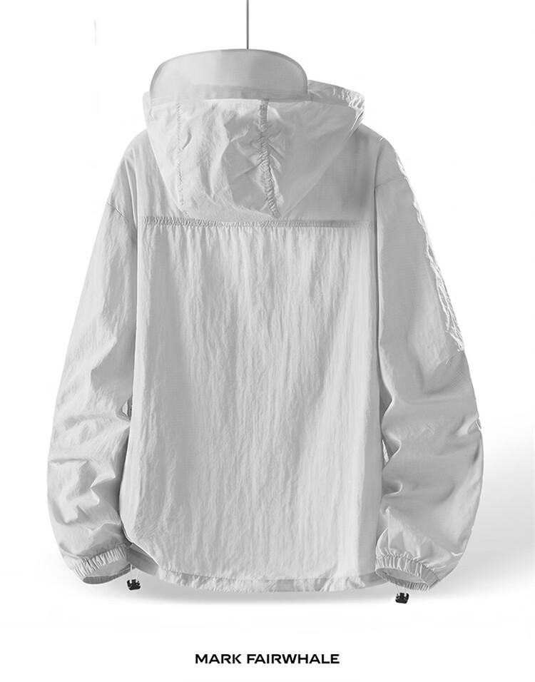MARK FAIRWHALE Unisex Summer Ice Silk Sunscreen Jacket Lightweight Breathable UPF50+ UV Protection Loose Fit Coat for Men 15