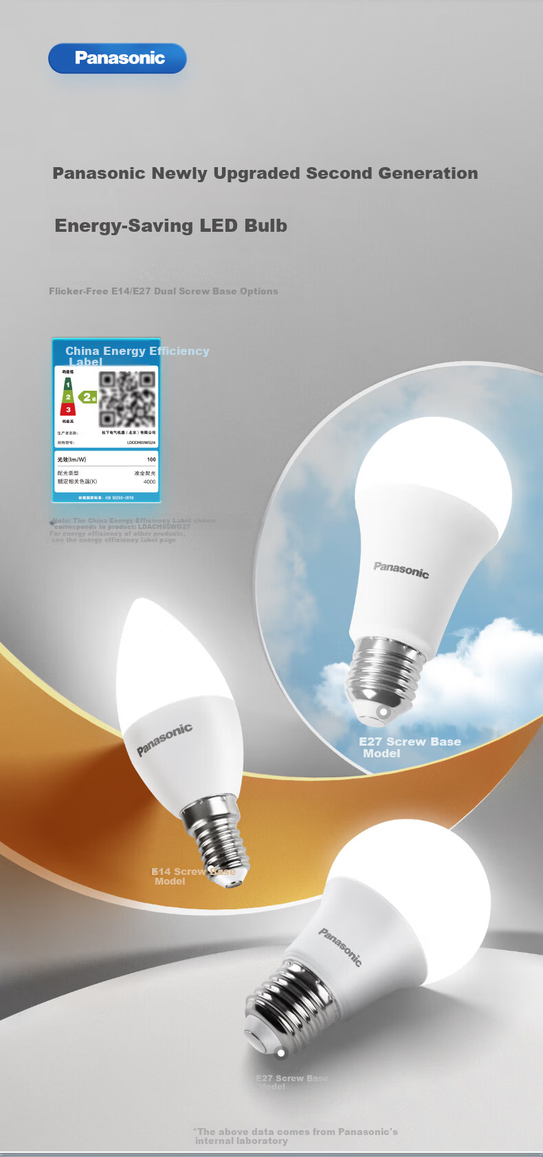 Panasonic LED Bulb Energy-Saving E27 Large Screw Base Household Commercial High Power Bright 15W 4000K 2