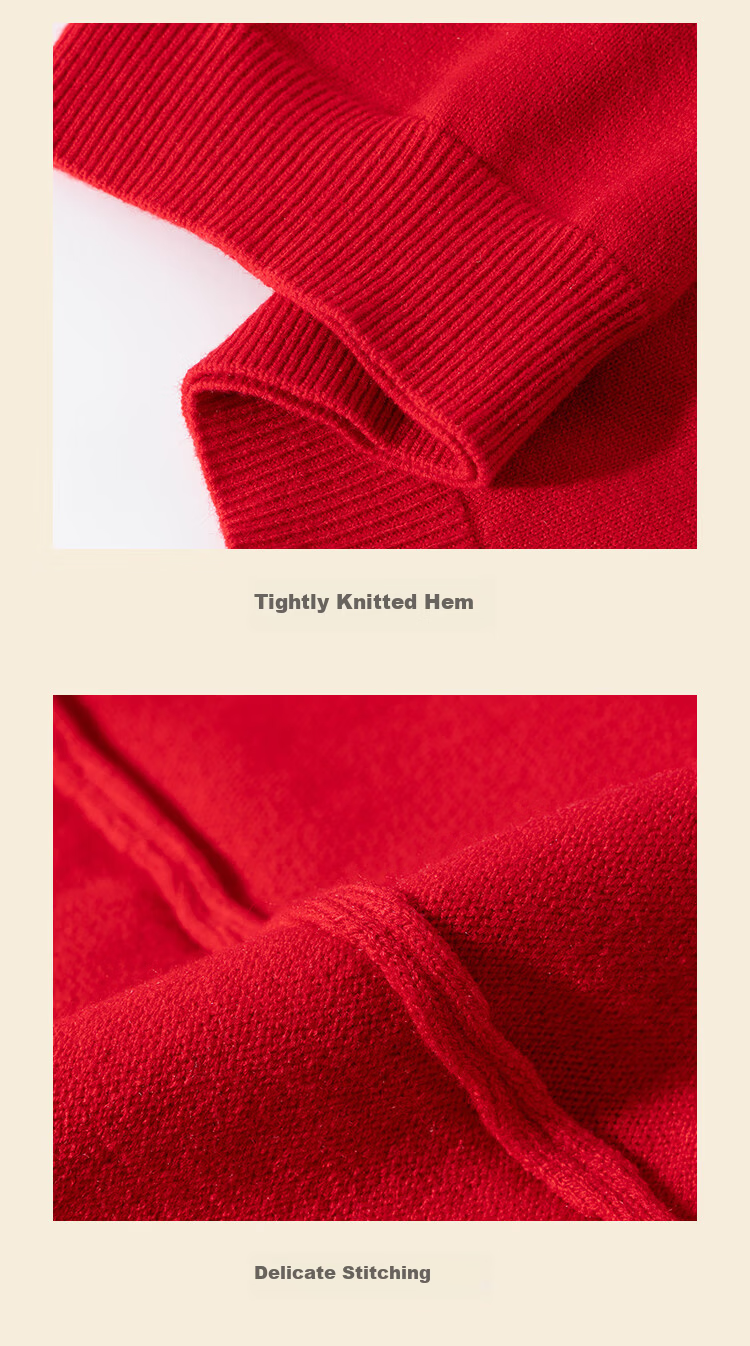 Baleno Girls Red Sweater Chinese New Year Traditional Knot Button Knitwear Stylish Kids Holiday Pullover 15