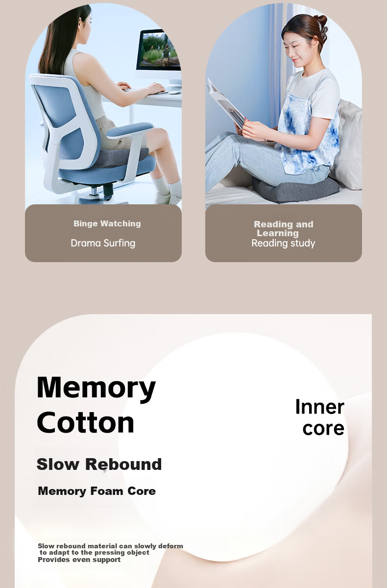 Howtreats Coccyx Fracture Decompression Hollow Memory Foam Cushion for Hemorrhoids, Long Sitting Pain Relief Car Office Seat Pad 11
