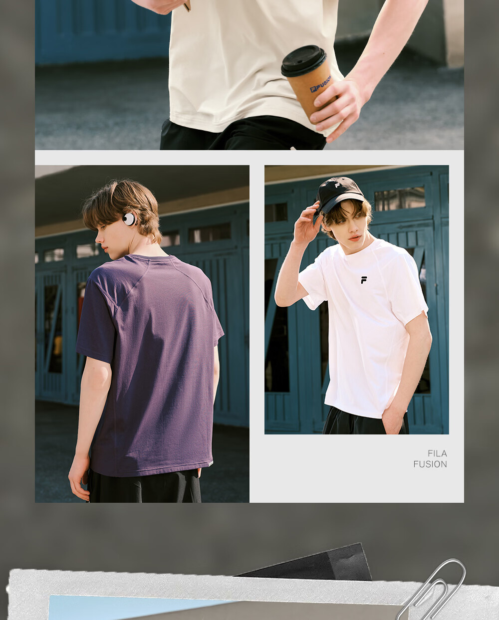 FILA Official Trendy Couple Knitted Dopamine Short Sleeve T-Shirt 26 Summer Quick-Dry Sports Tee 13