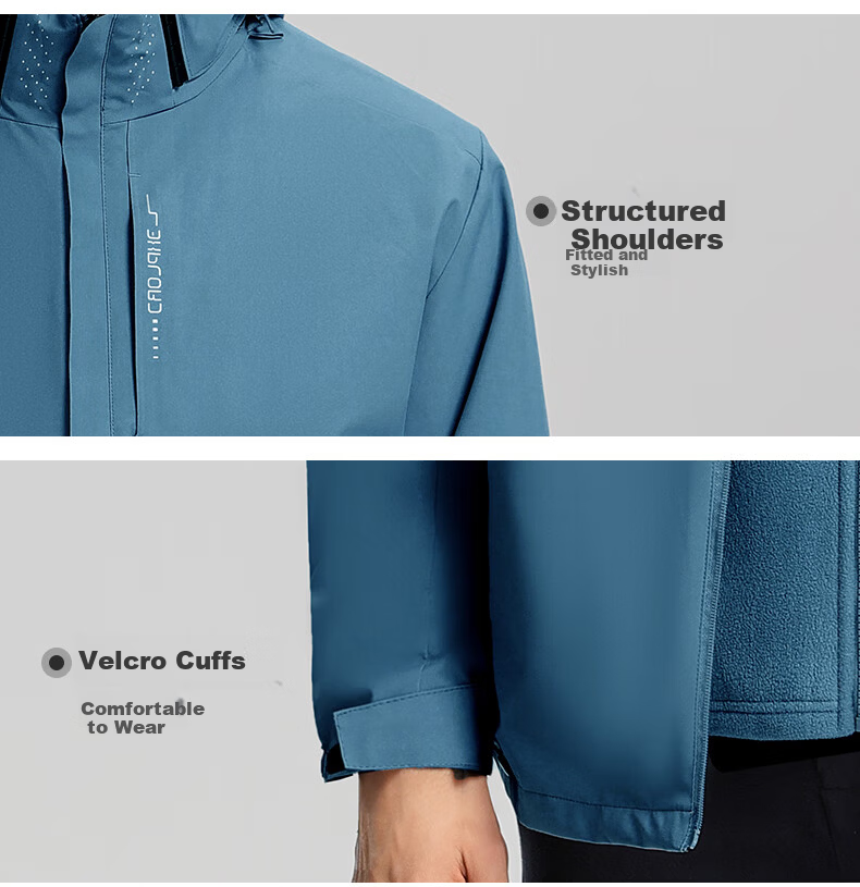 SHANSHANSHANSHAN Men's Autumn Winter Warm Fleece Lined Outdoor Three-Protection 3-in-1 Jacket Dad Style 11