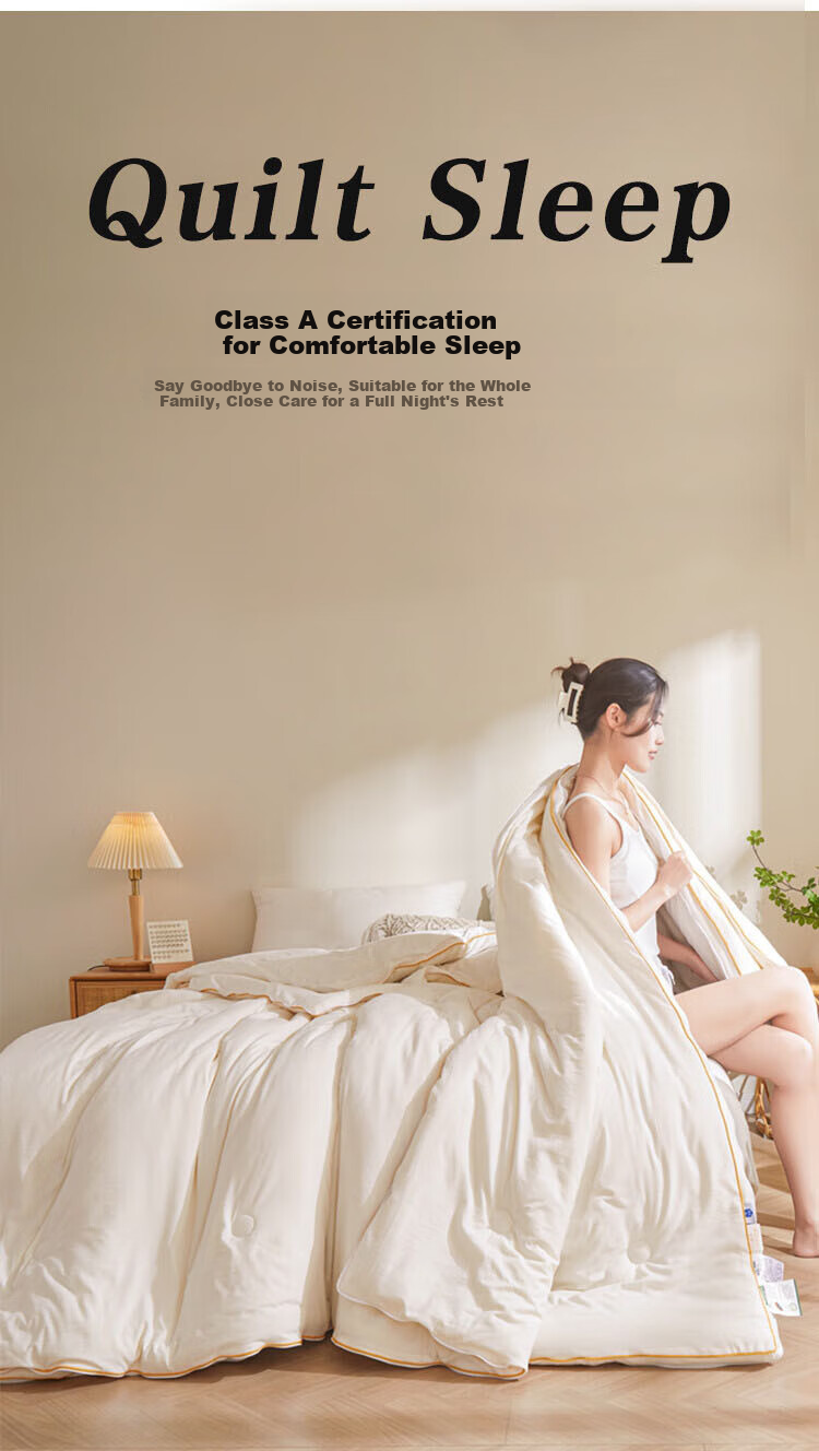 MUJI 100% Silk Double Quilt 2-in-1 Core Four Seasons Autumn Winter Silk Quilt Zipper 8.5 Jin 200x230cm 6