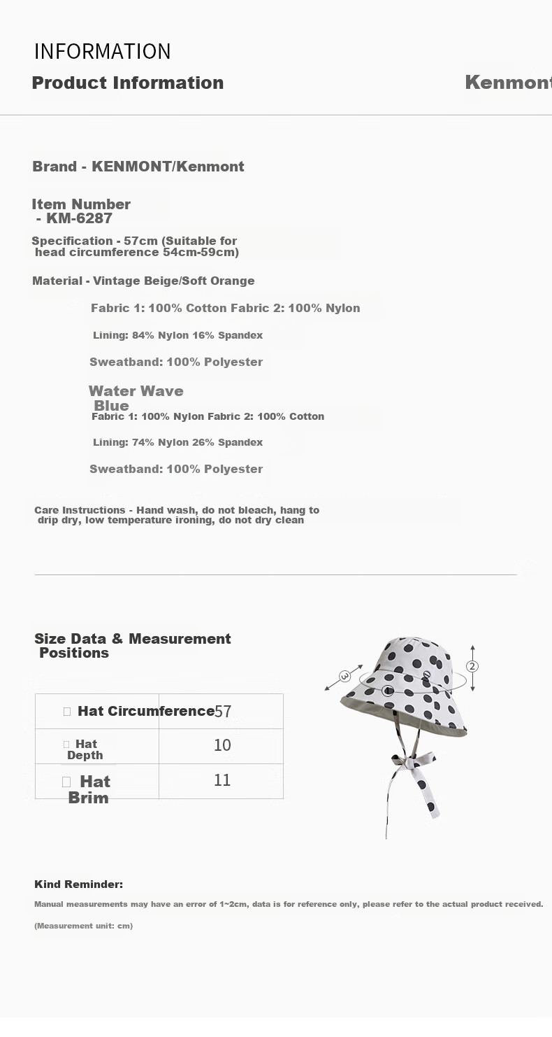 Kenmont Women's Hat 2026 New Sun Protection Wide Brim Bucket Hat UV Protection Spring Summer 6287 8