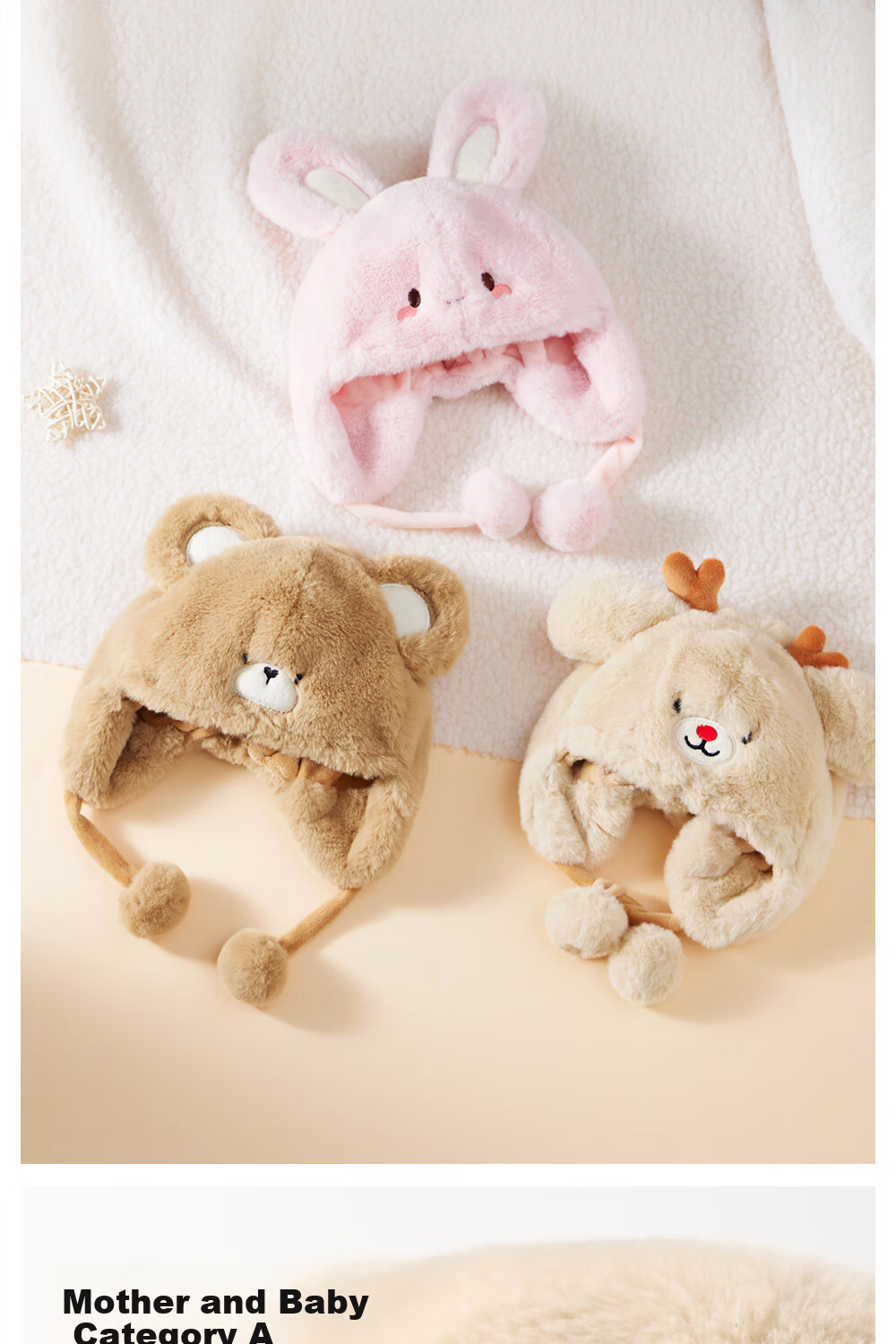 Beitais Baby Hat Autumn Winter Thickened Fleece Ear Protection Windproof Warm Kids Hat Unisex Children's Stylish Cap 10
