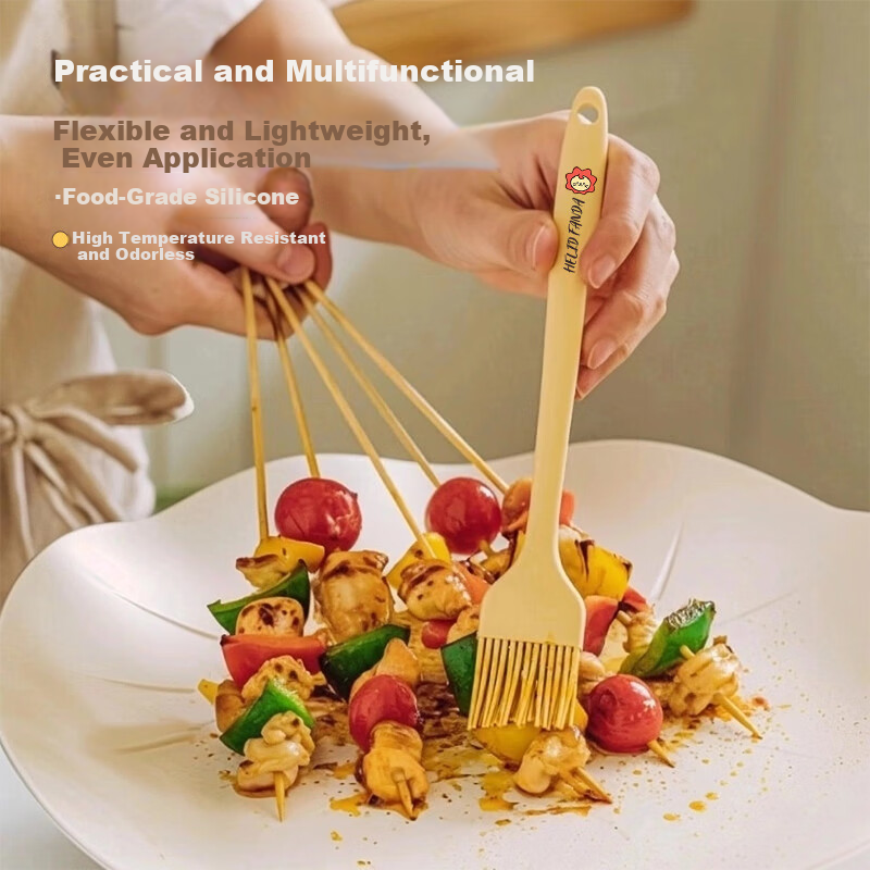WORTHBUY Silicone Oil Brush Cake Cream Scraper Household Kitchen High-Temperature Resistant Baking Tool BBQ Seasoning Brush Large Size