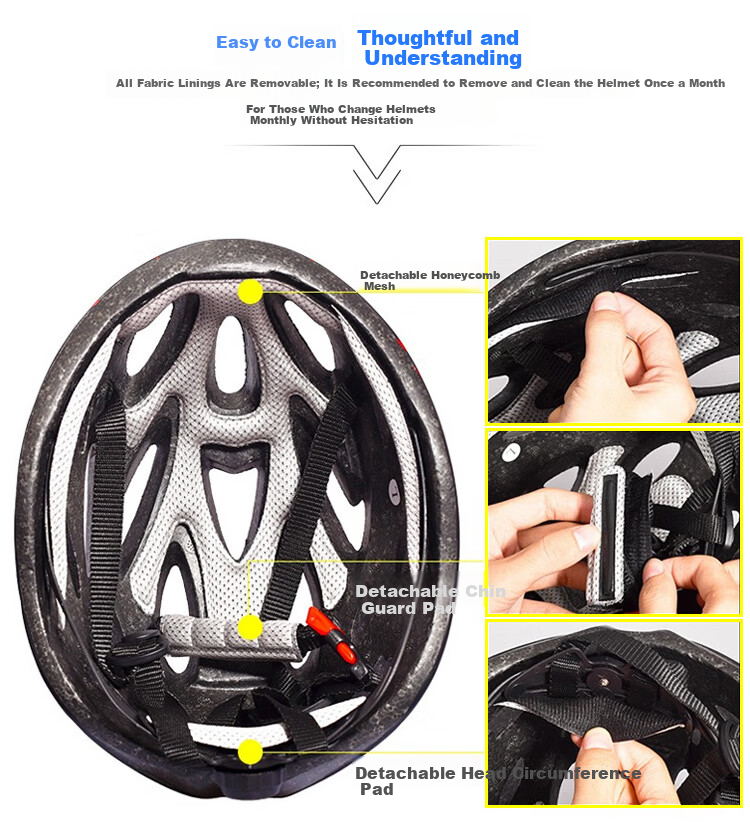 Haolebao Magnetic Visor Cycling Helmet Unisex Mountain Road Bike Helmet Integrated Mold Black Blue 12