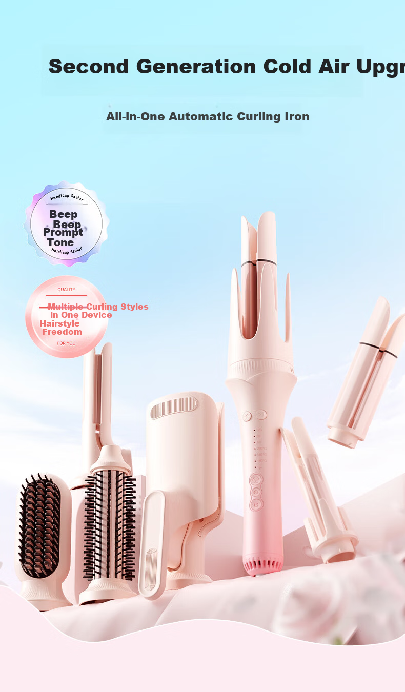 MinHuang [Second Generation Cold Air Multi-In] Curling Iron, Automatic Multi-In with Replaceable Heads, Fully Automatic Curling And Straightening Tool, 32MM 5