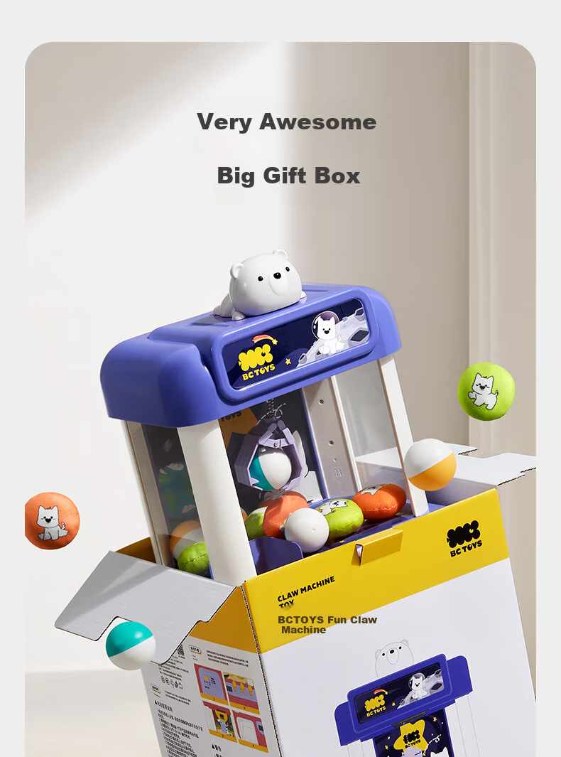 Babycare Fun Claw Machine Toy for Kids 3-6 Years Old Plush Doll Capsule Toy Gift for Boys and Girls - Blue 7