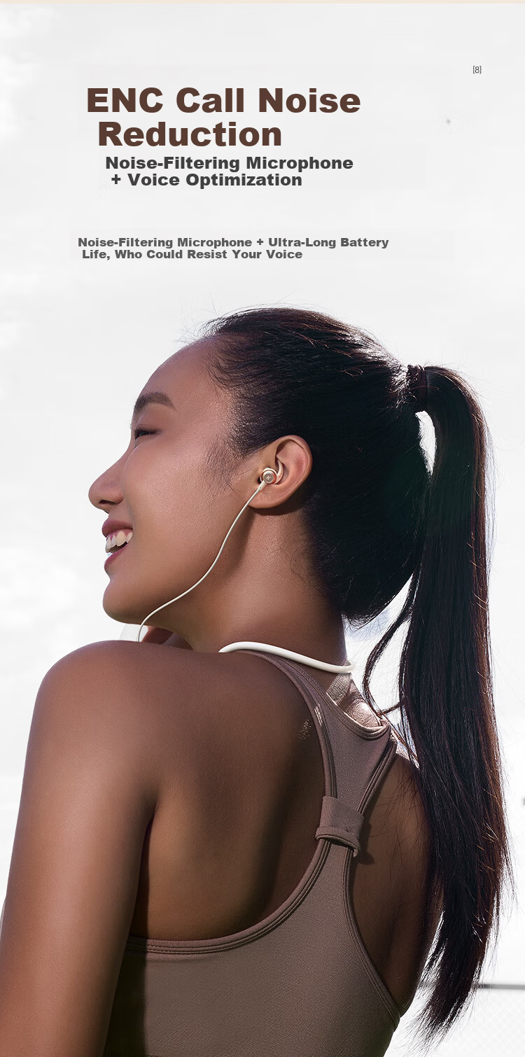 KUGOU M3pro New [30-Hour Long Battery + 7 Custom Sound Effects] Bluetooth 6.0 Neckband Wireless Music Sports Running Gaming Noise-Cancelling Earphones 16