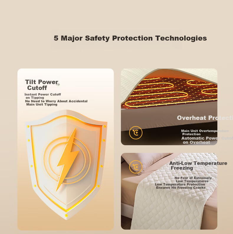CHIGO Double-Person Water Circulation Electric Heated Blanket 1.8x2m with Water-Electricity Separation Safety 21