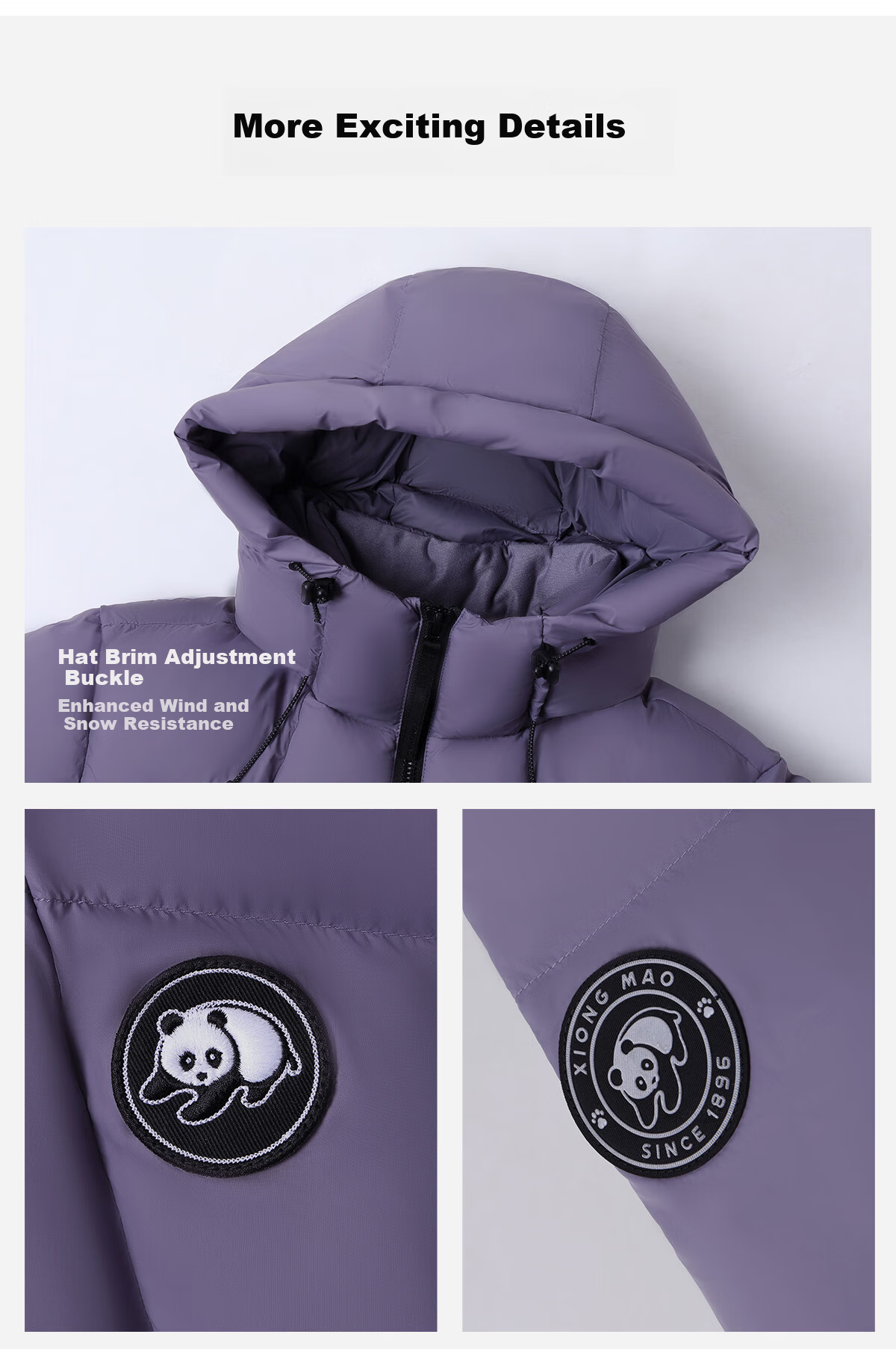 Panda Camel [Warm Pupu] Down Jacket Autumn Winter Ski Mountaineering Thickened Coat 9619X5 Phantom Black, XL 33