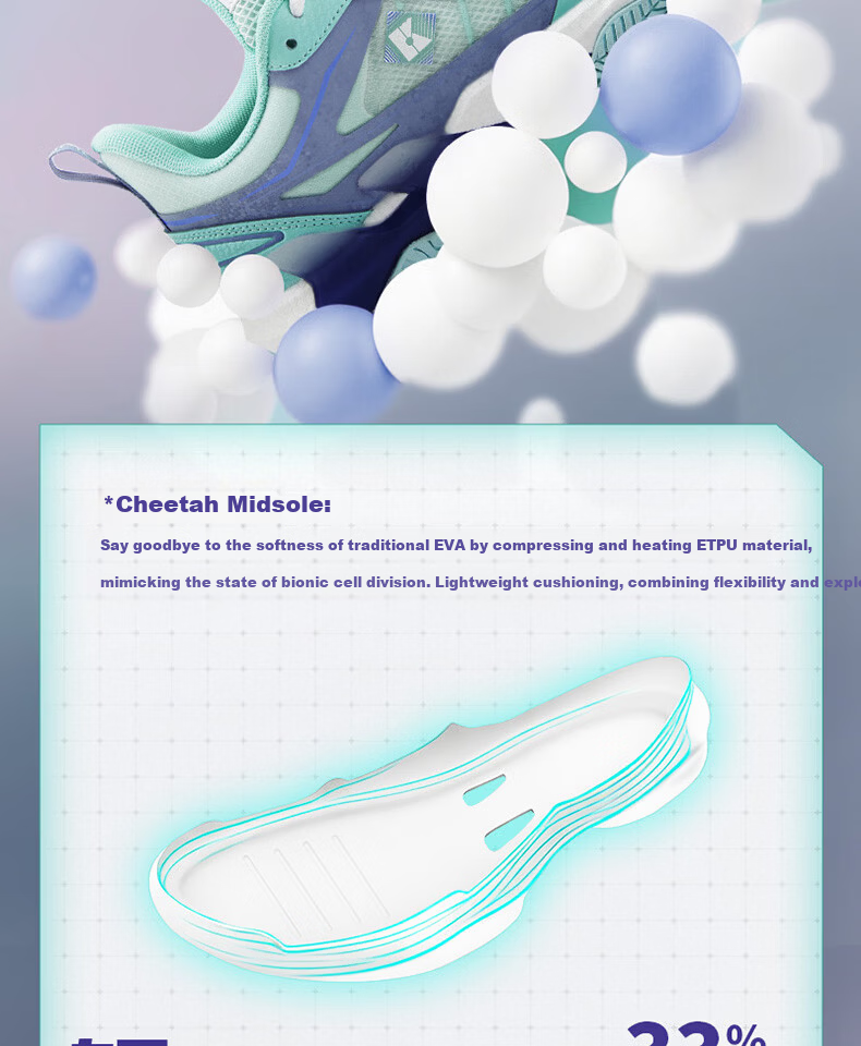 KUMPOO Badminton Shoes Anti-Twist Non-Slip Shock Absorption Competition Sports Shoes G76PRO Dolphin Blue Size 35 5