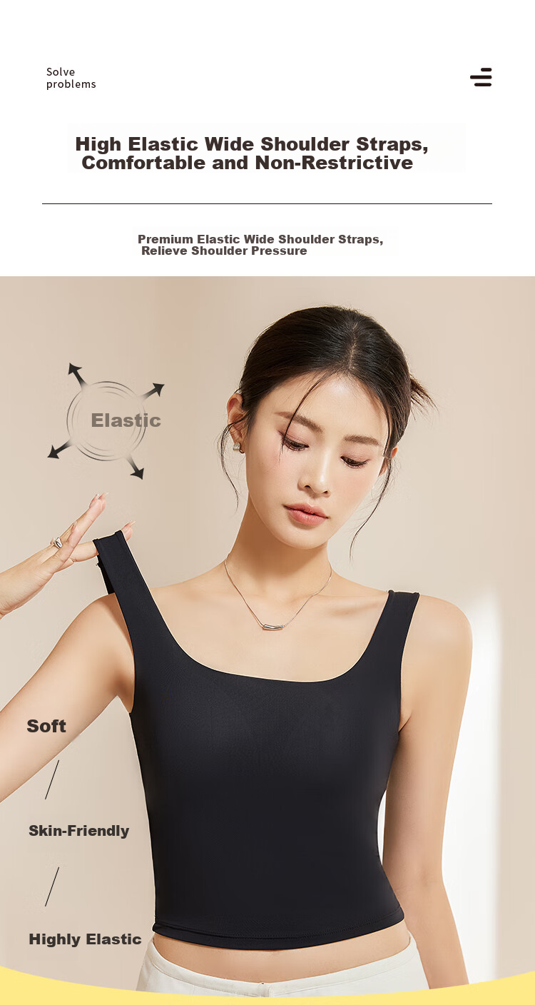Langsha Women's Ice Silk Padded Camisole Bra Integrated Thin Summer White Sports Underwear 5