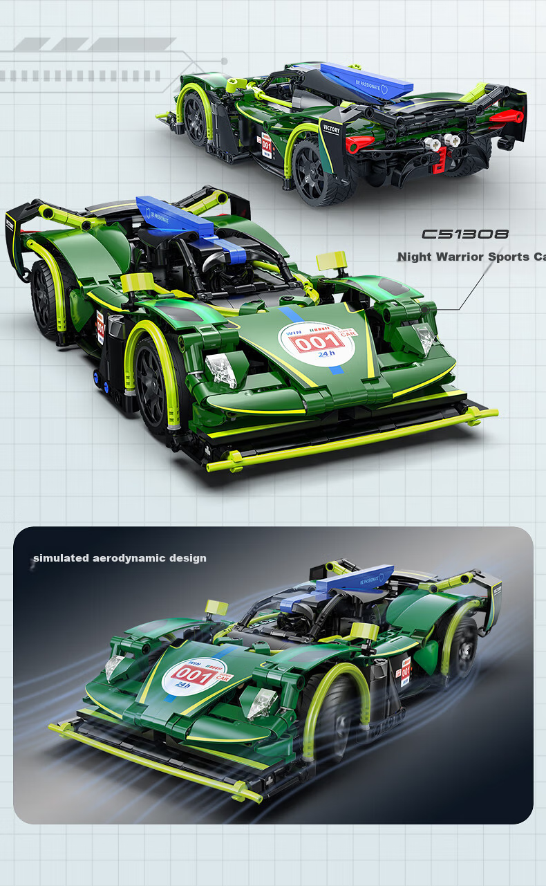 CaDA 2025 Sauber F1 Team C45 Racing Car 1:24 Building Block Puzzle Toy for Boys Children Gift 4