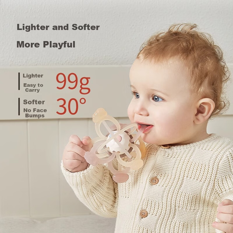 Banshi Li Manhattan Handheld Ball 0-1 Year Oral Stage Infant Teething Soothing Toy Food-Grade Teether Stick