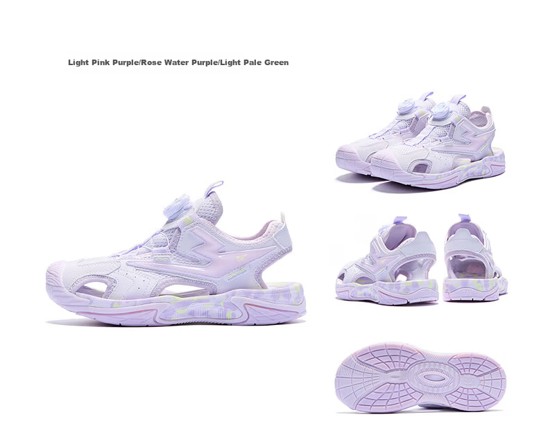 361° Kids Sports Shoes Summer 2026 Breathable Closed-Toe Durable Beach Sandals Purple Size 33 24