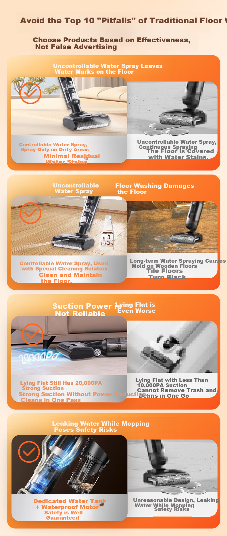 LEXY Sirius L6 Floor Washer Vacuum Cleaner New Arrival JD Self-operated Home Use Mite Removal 4-in-1 Automatic Cleaning 6
