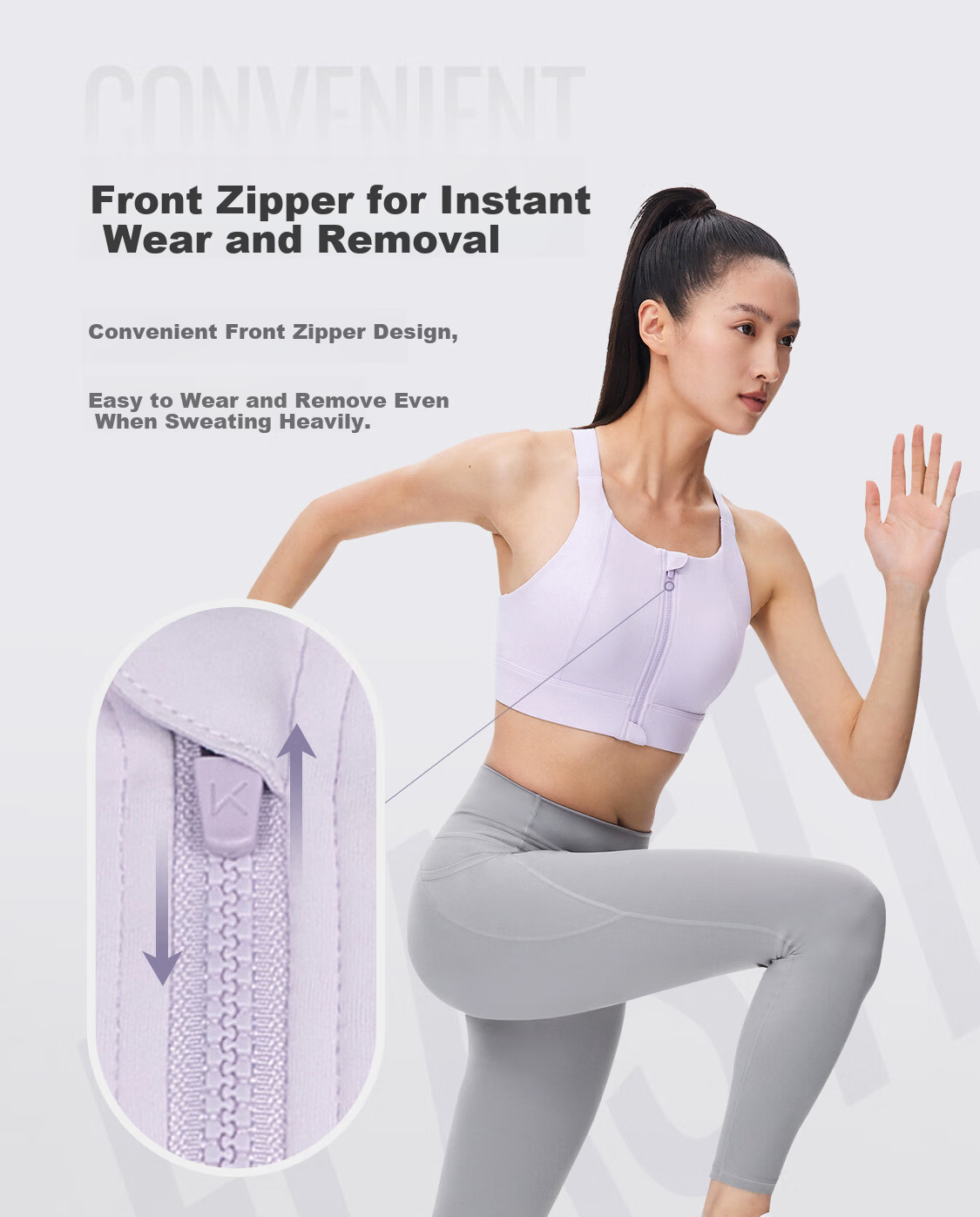 Keep Front Zipper High-Impact Sports Bra for Women Running Fitness Training Yoga Seamless Cup Anti-Sagging 10