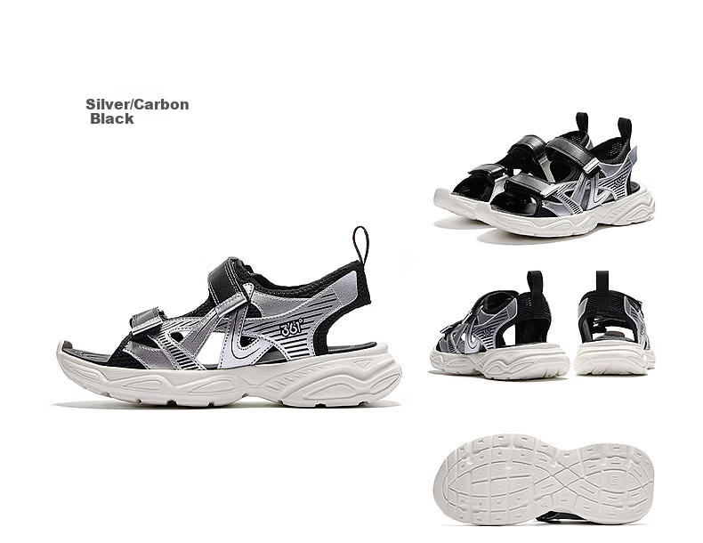 361° Kids Summer Sandals 26 Boys Girls Breathable Soft Cushioning Sports Sandals Black Size 38 18