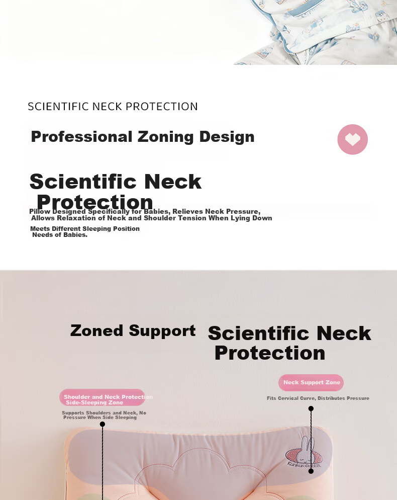 Ran Brand Children's Pillow Class A Washable Neck Protection Dormitory Student Pillow Core Cloud Pillow 6-16 Years 40*60cm 5